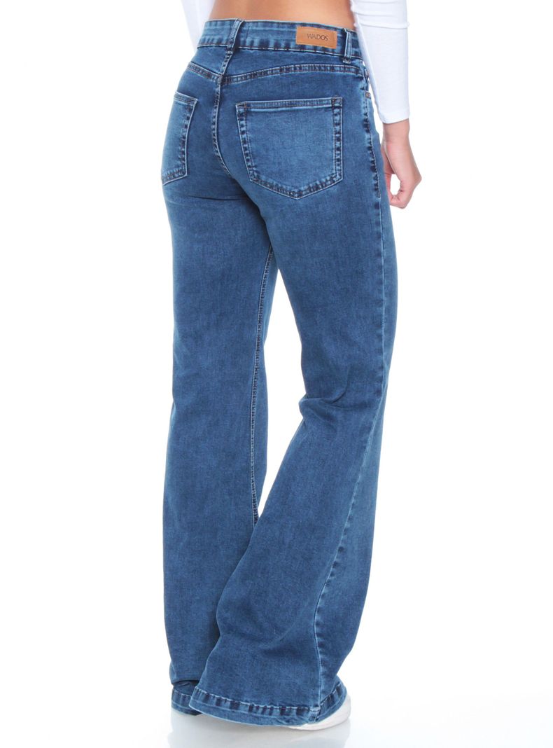Jeans Flare Tiro Alto Pretina-1