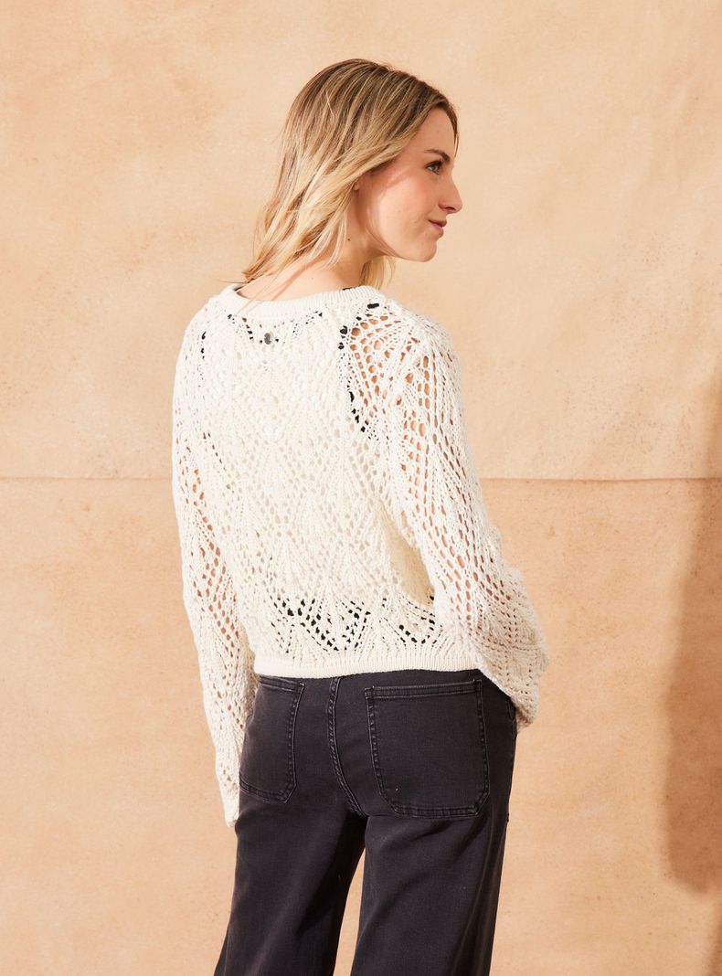 Sweater Punto Fantasía con Calado-1