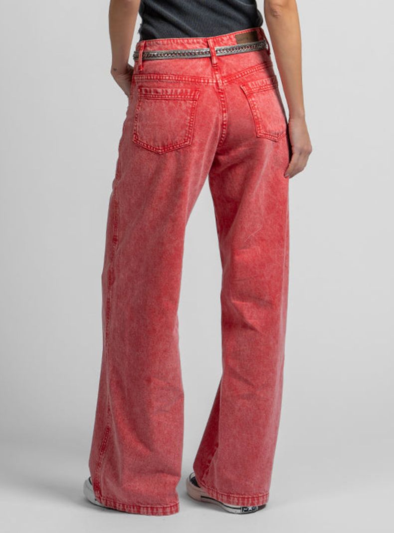 Jeans Tali Wide Leg Rojo-1
