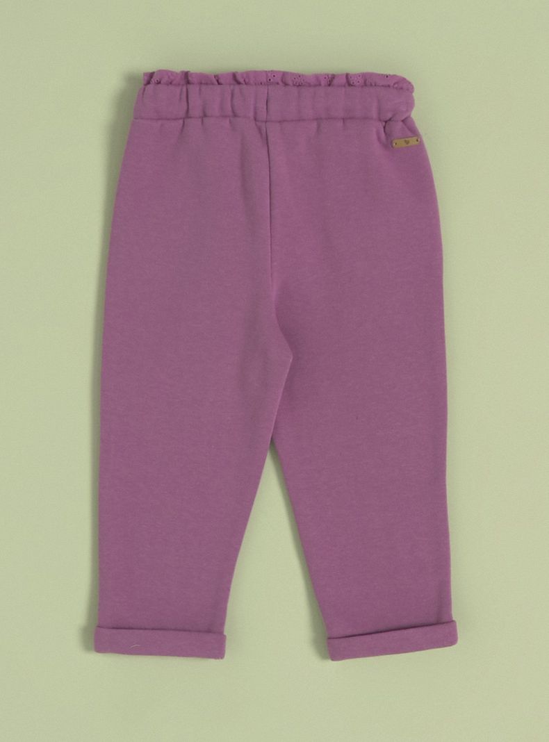 Pantalón con Detalles de Broderie a Tono-1