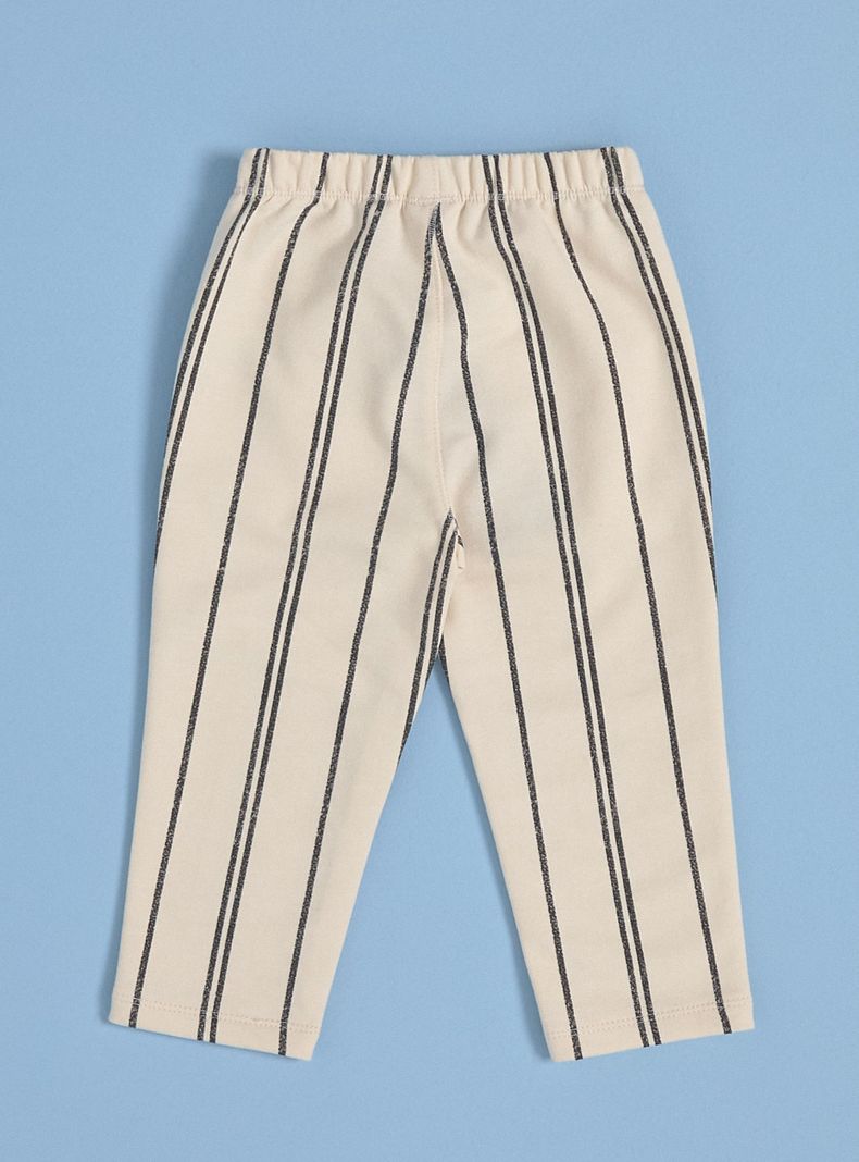 Pantalón de Buzo Rayado con Botones de Madera-1
