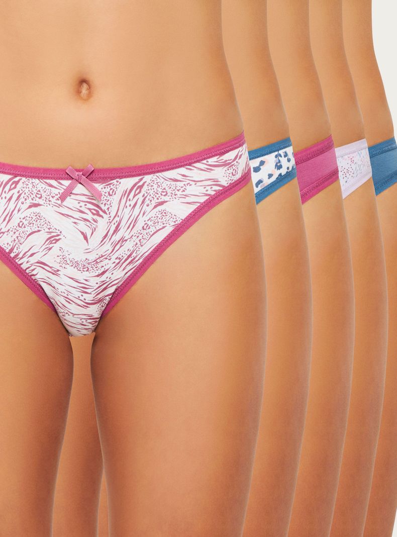 Pack 5 Bikini Algodón Peinado Elástico-0