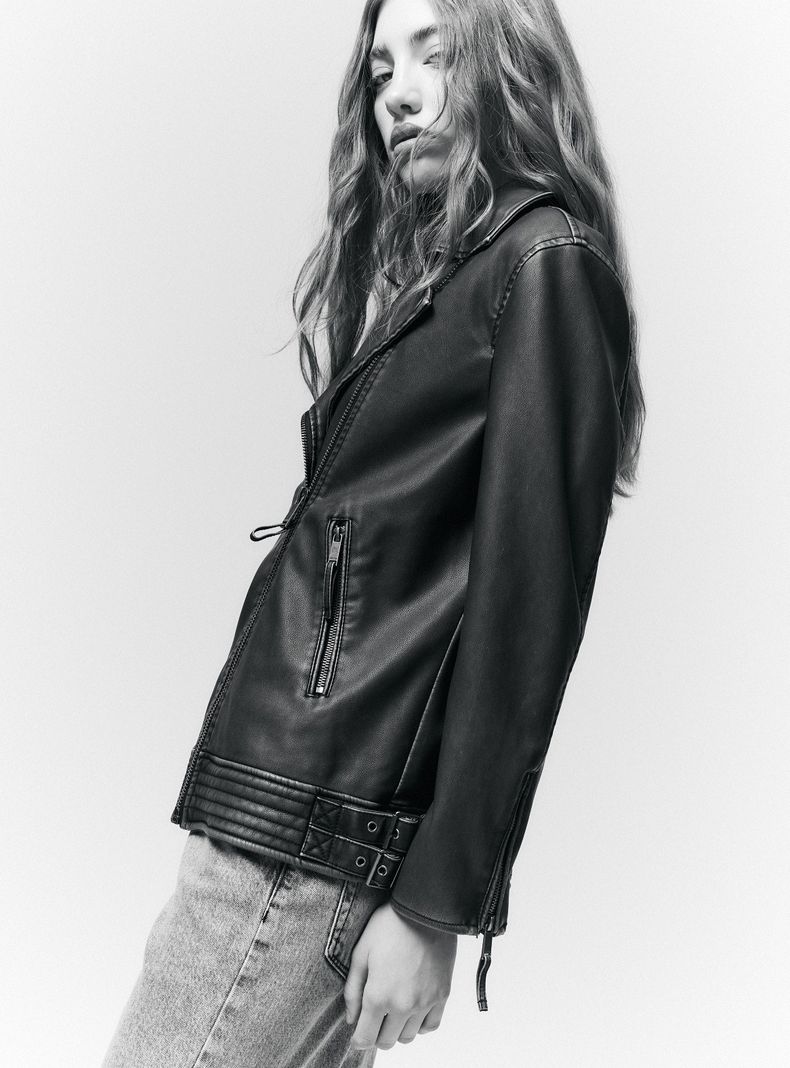 Chaqueta Biker Efecto Lavado-2