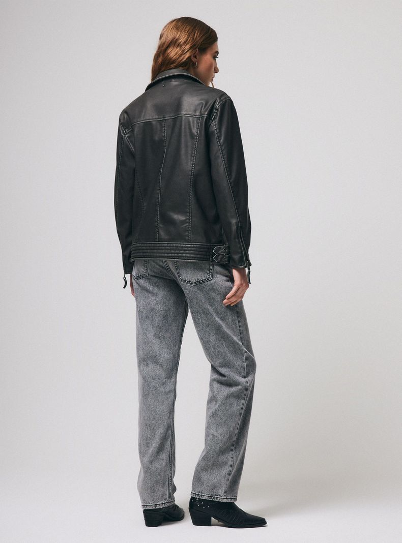 Chaqueta Biker Efecto Lavado-5