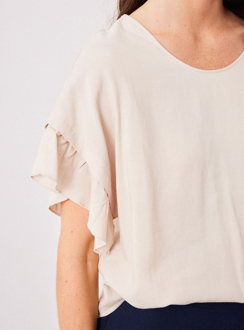 Blusa de Lino con Vuelo en Mangas-3