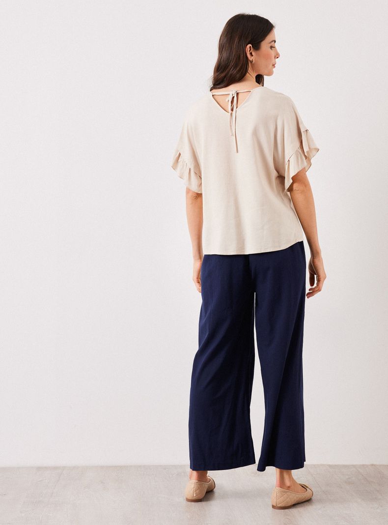 Blusa de Lino con Vuelo en Mangas-5