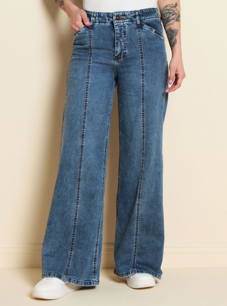 Jeans Diseño Wide Leg Tiro Alto Pretina Interna-0
