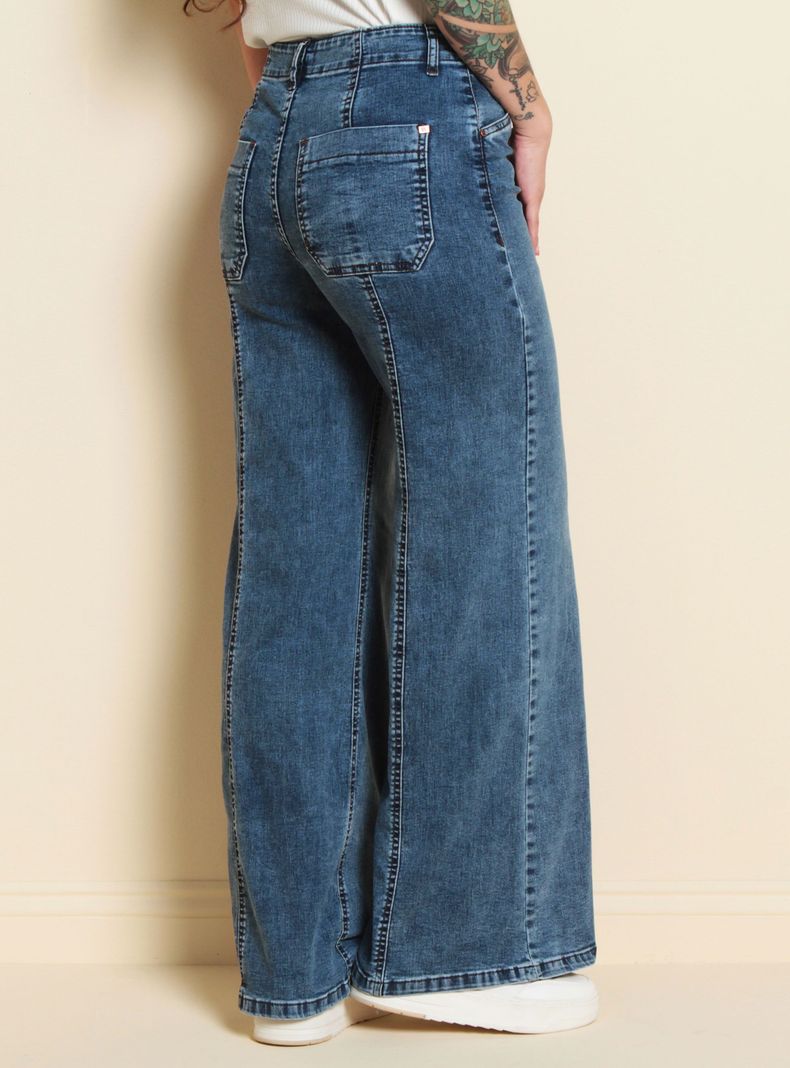 Jeans Diseño Wide Leg Tiro Alto Pretina Interna-1