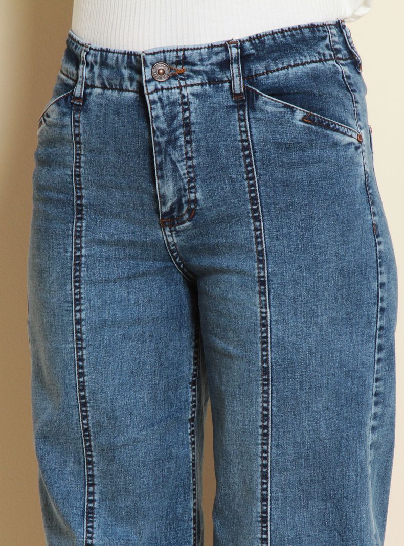 Jeans Diseño Wide Leg Tiro Alto Pretina Interna-2