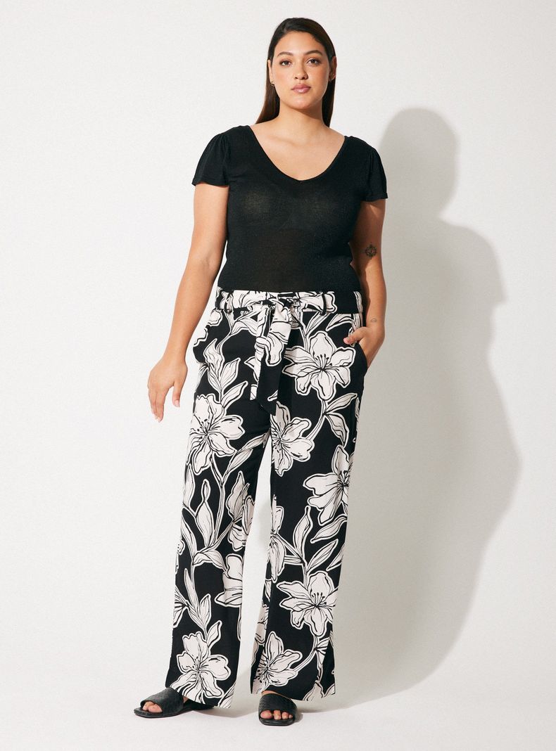 Pantalón Fluido Cintura Elasticada-4