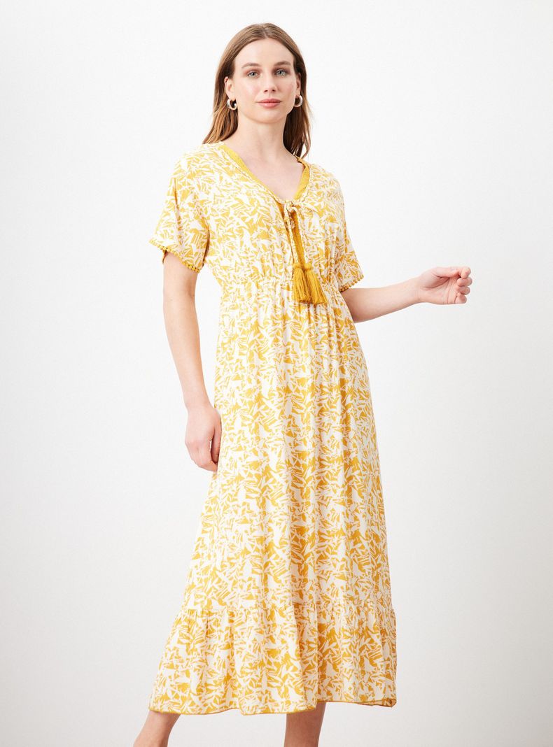 Vestido Tipo Túnica con Ajuste en Cintura-0