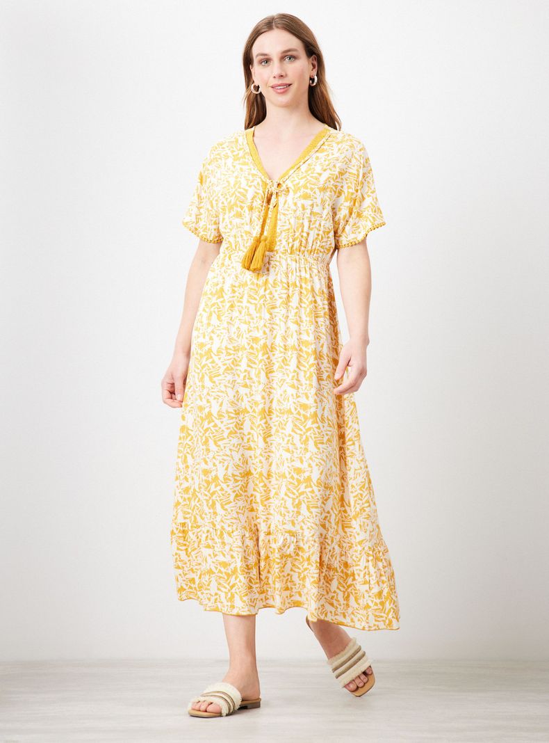 Vestido Tipo Túnica con Ajuste en Cintura-4