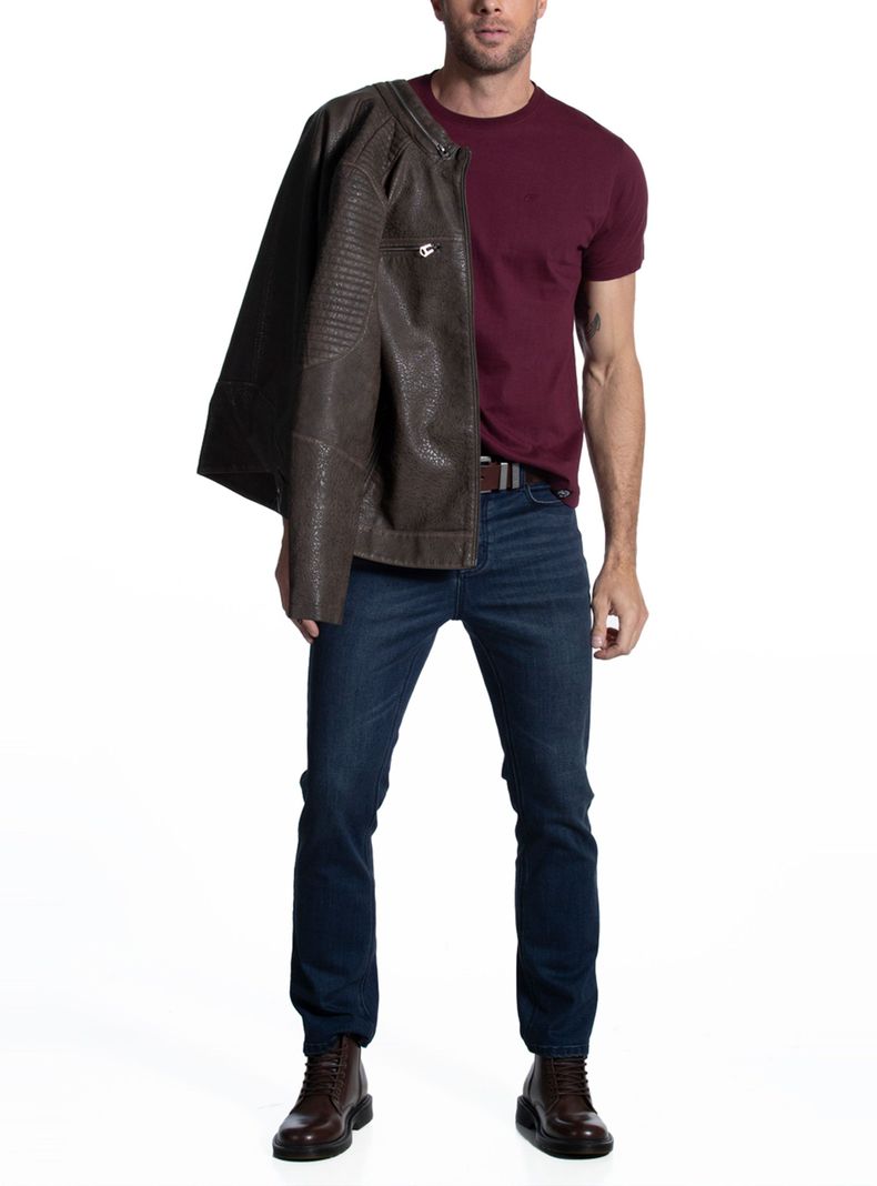 Jeans Straight Tiro Medio Dark-3