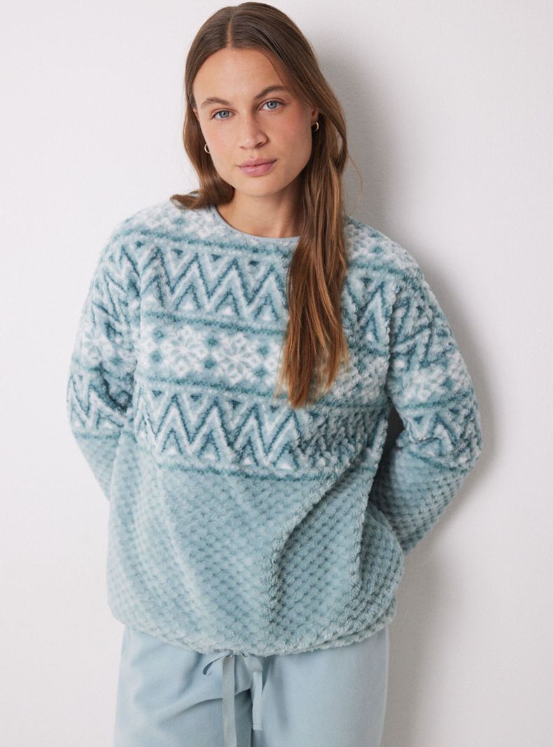 Pijama Largo Polar Efecto Jacquard-2