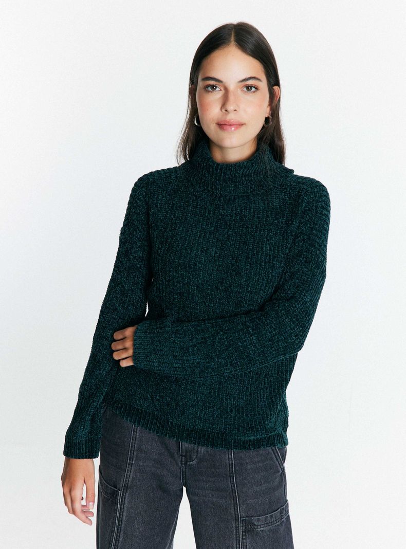 Sweater Chenille Cuello Alto-0