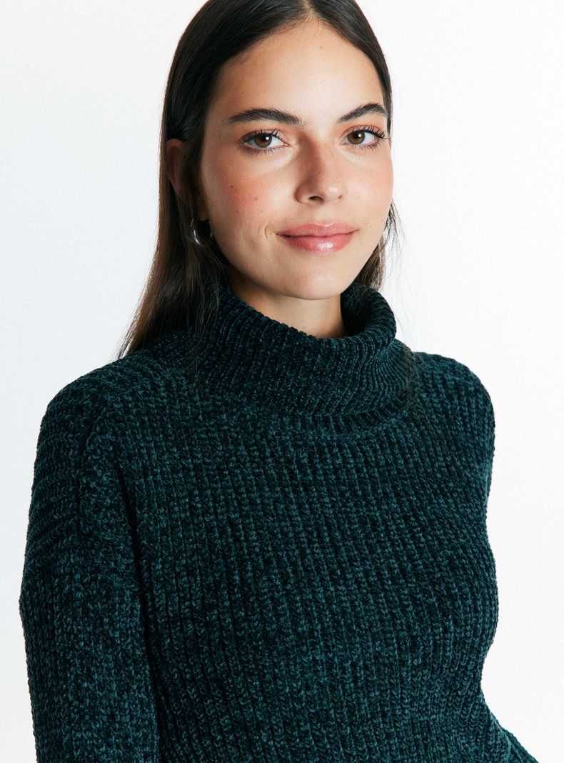 Sweater Chenille Cuello Alto-2