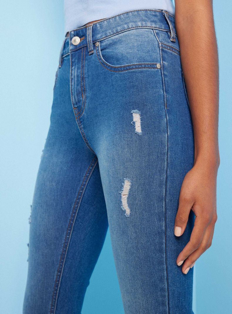 Jeans Jeggins Mini Roturas Tiro Alto-2