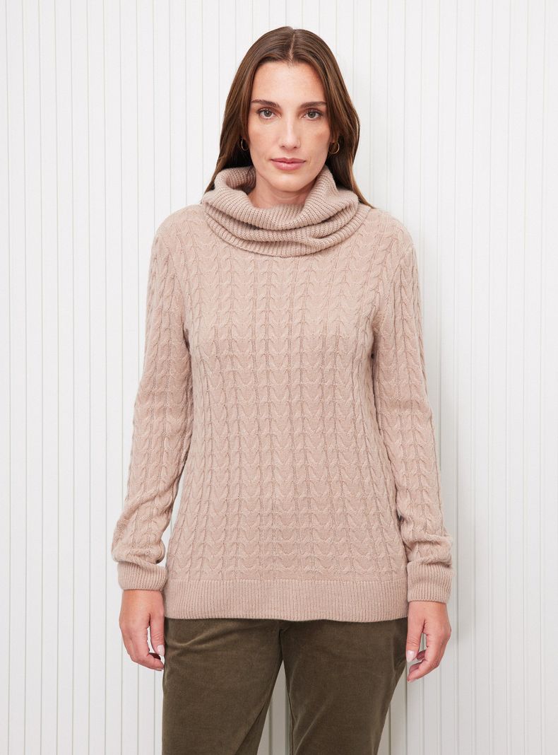 Sweater con Trenzas en Delantero Cuello Tortuga-0
