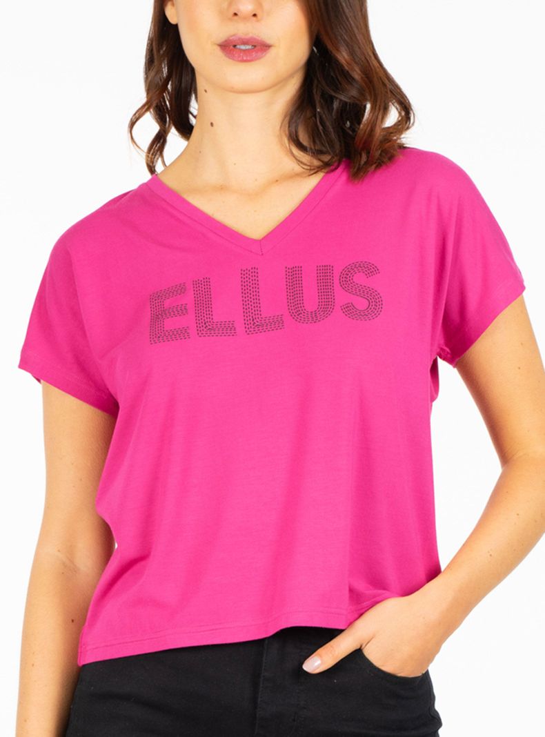 Polera Manga Corta Hombro Caído V Neck Mora-0