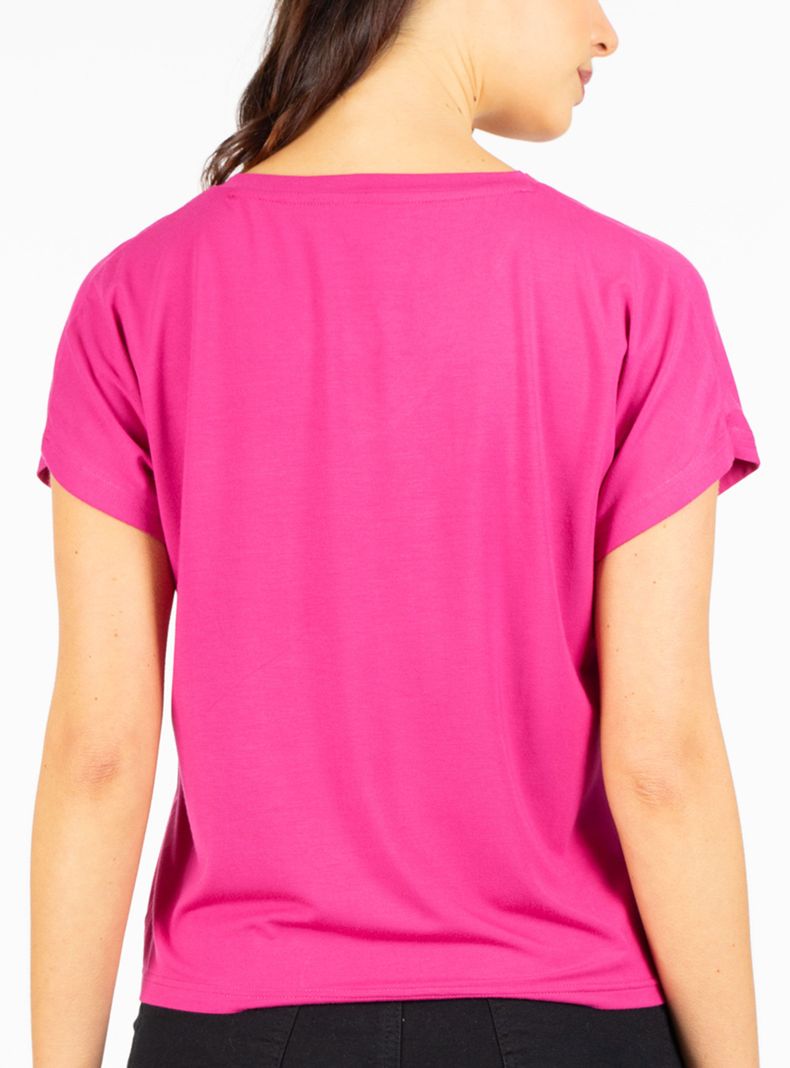 Polera Manga Corta Hombro Caído V Neck Mora-1