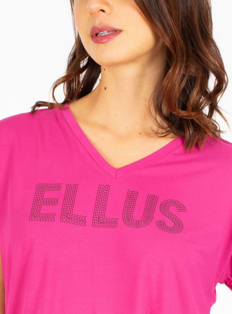 Polera Manga Corta Hombro Caído V Neck Mora-2
