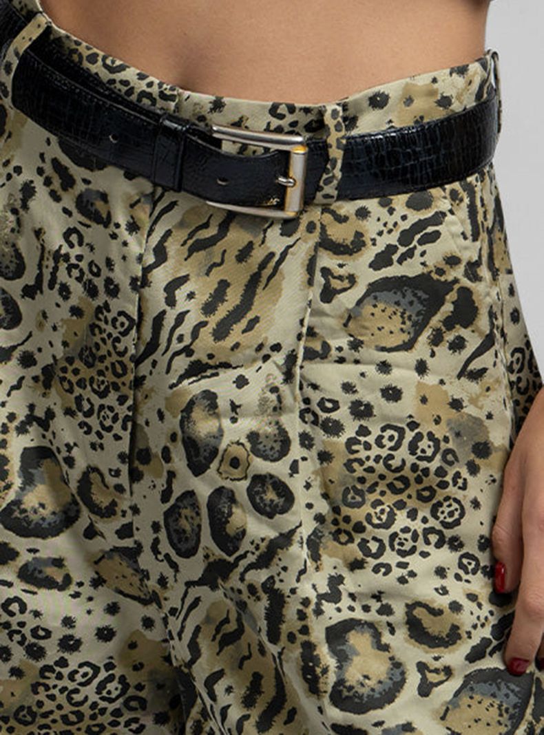 Short Amelie Lino Animal Print Beige-2