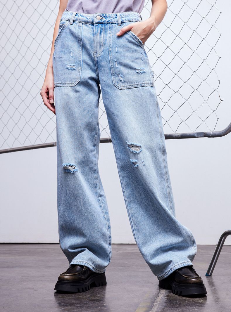 Jeans Carpintero Straight Fit Tiro Medio-0