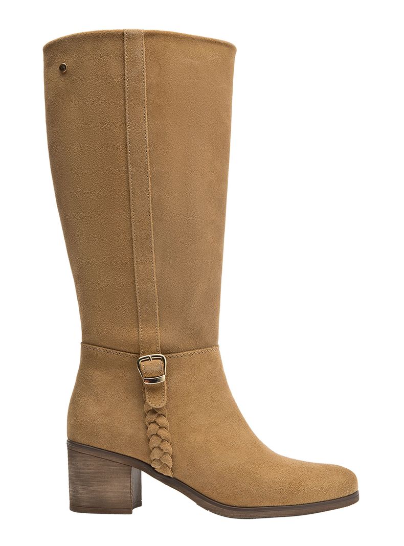 Bota Cuero Taco Cuadrado Cj057 Mujer-0