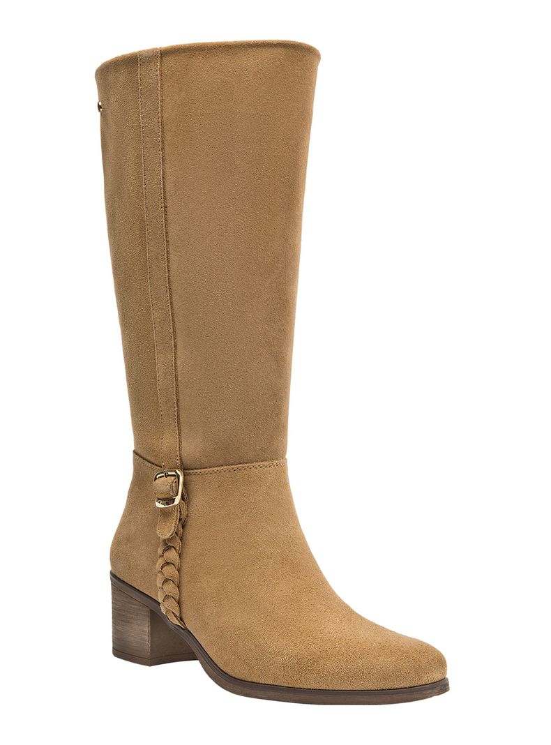 Bota Cuero Taco Cuadrado Cj057 Mujer-1