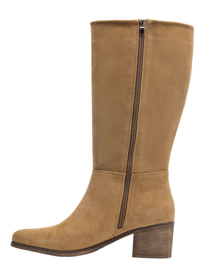 Bota Cuero Taco Cuadrado Cj057 Mujer-2
