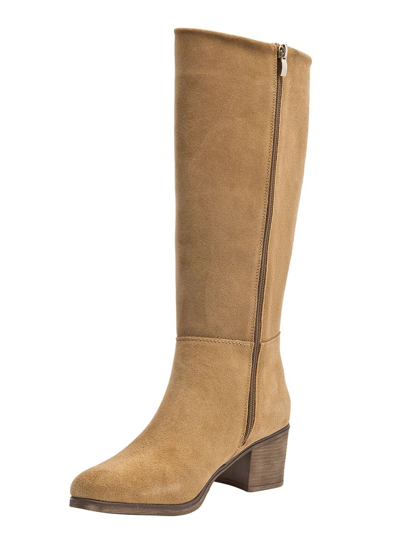 Bota Cuero Taco Cuadrado Cj057 Mujer-3