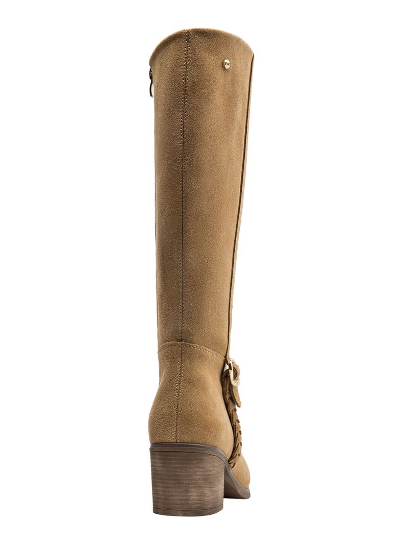 Bota Cuero Taco Cuadrado Cj057 Mujer-4