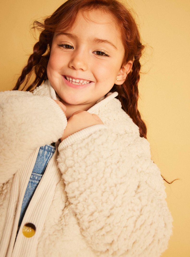 Chaqueta Sherpa con Cotelé Botones Gorro-1