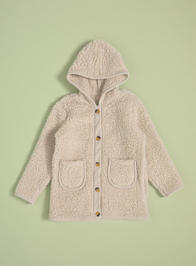 Chaqueta Sherpa con Cotelé Botones Gorro-2