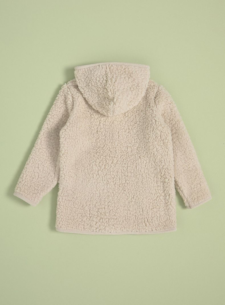 Chaqueta Sherpa con Cotelé Botones Gorro-3