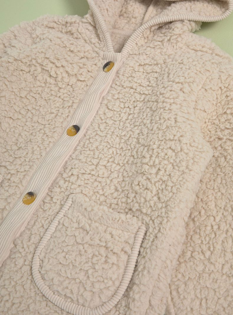 Chaqueta Sherpa con Cotelé Botones Gorro-4