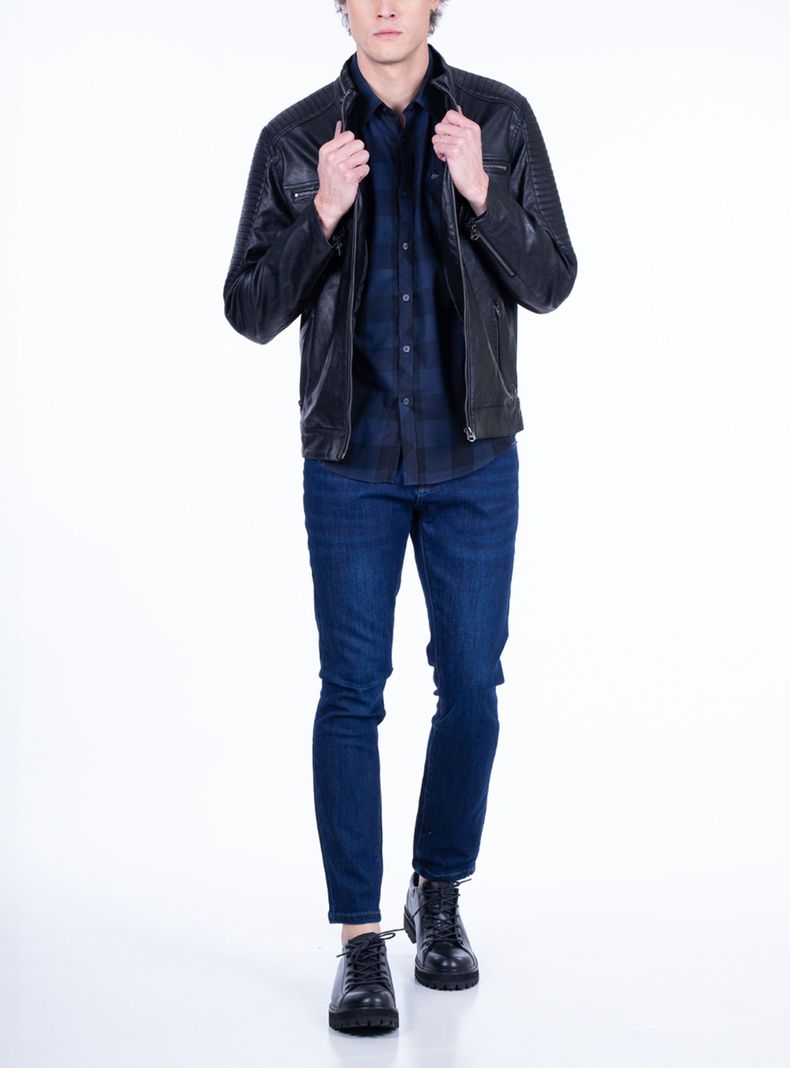 Camisa Manga Larga Check Poplin-3