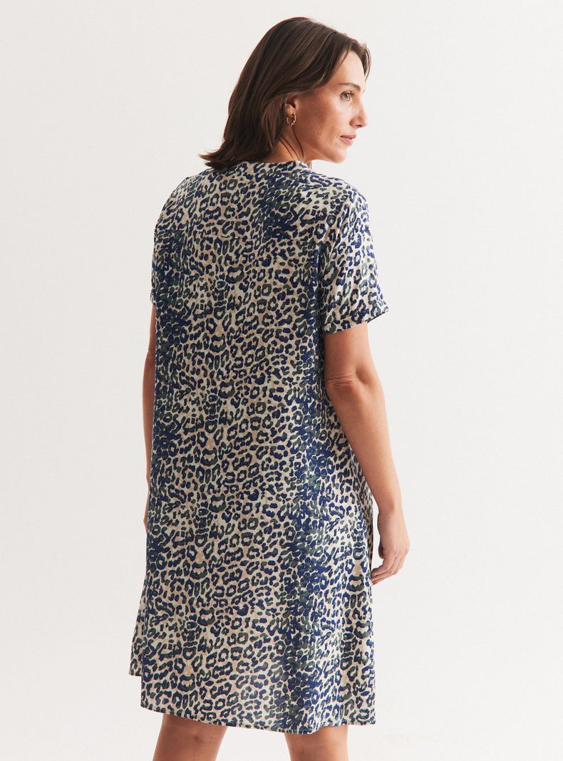 Vestido Camisero Estampado Escote V-1