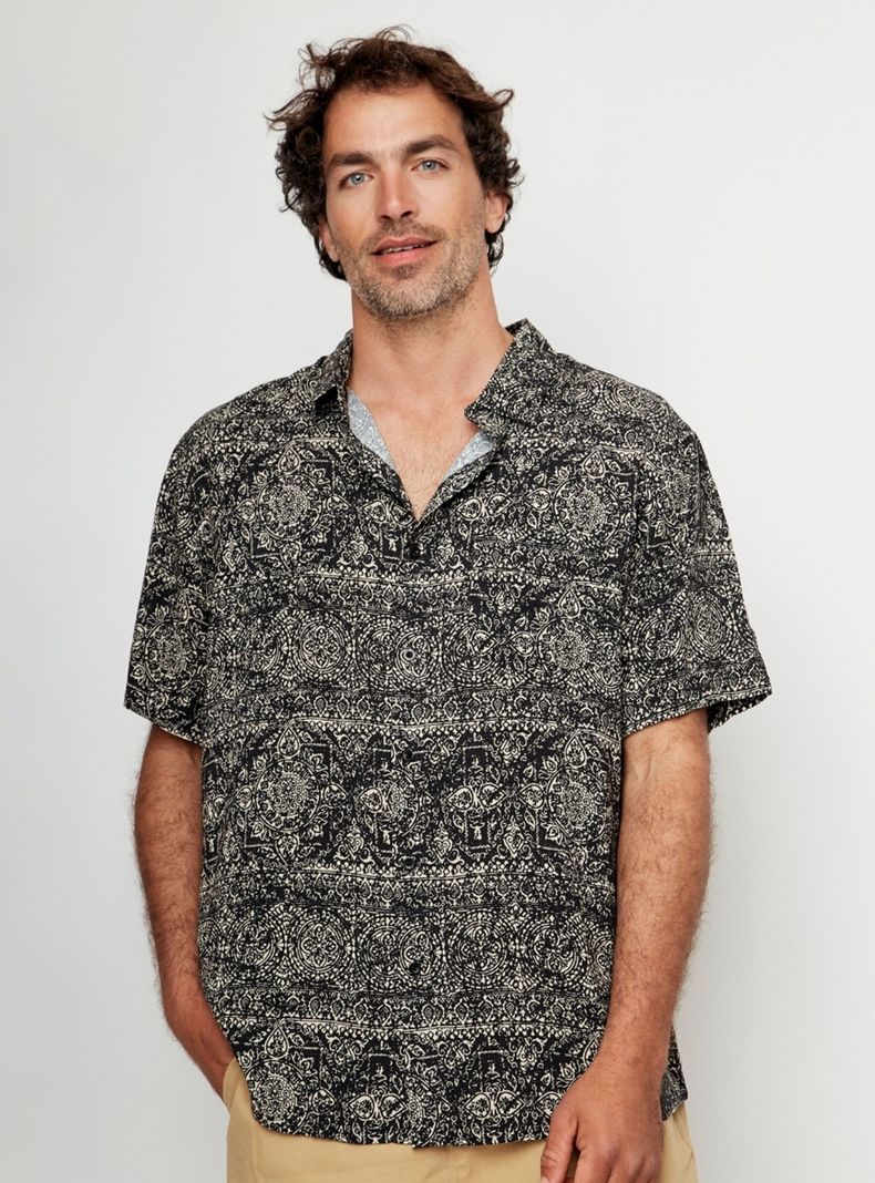 Camisa Regular Mero Tribal Fibra Origen Natural-0