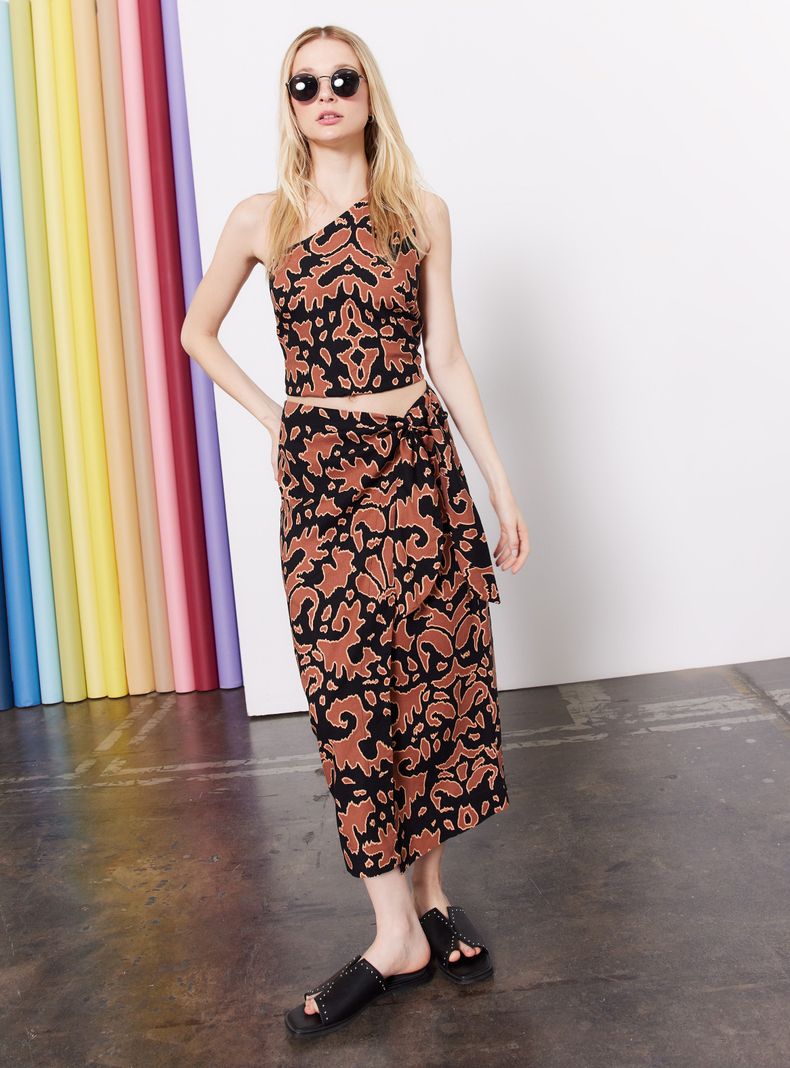Falda Estampada con Amarra-4