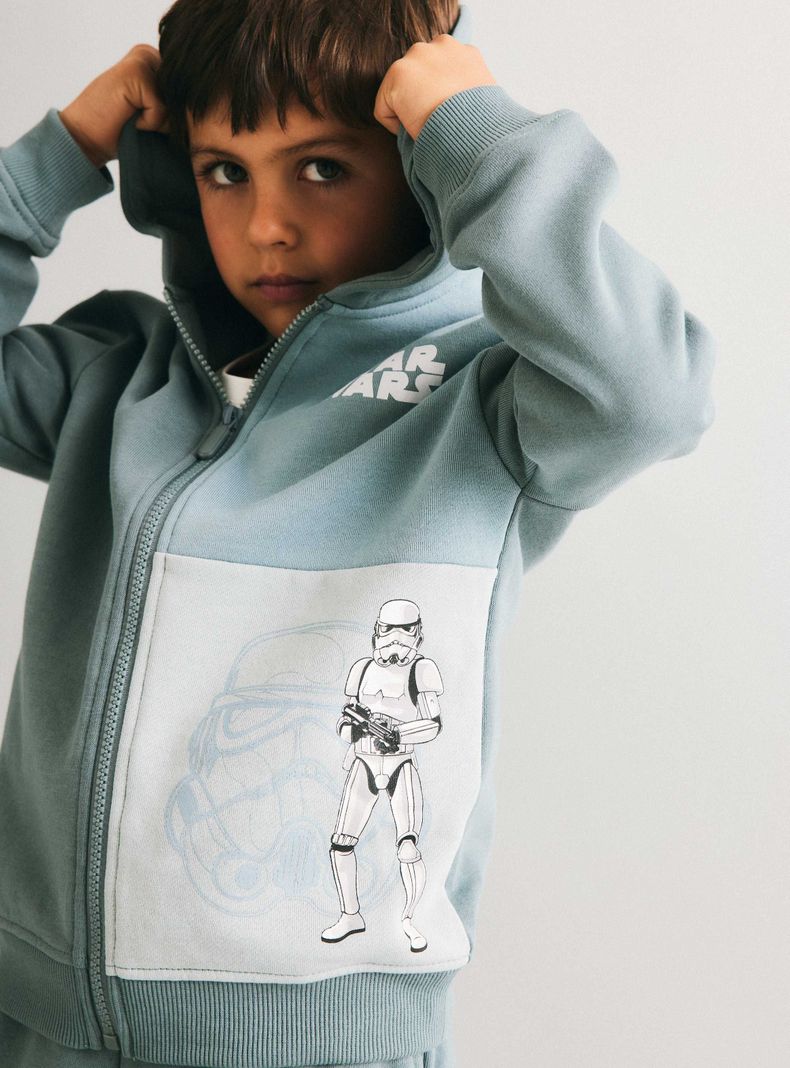 Polerón Abierto Gorro Estampado Star Wars-1