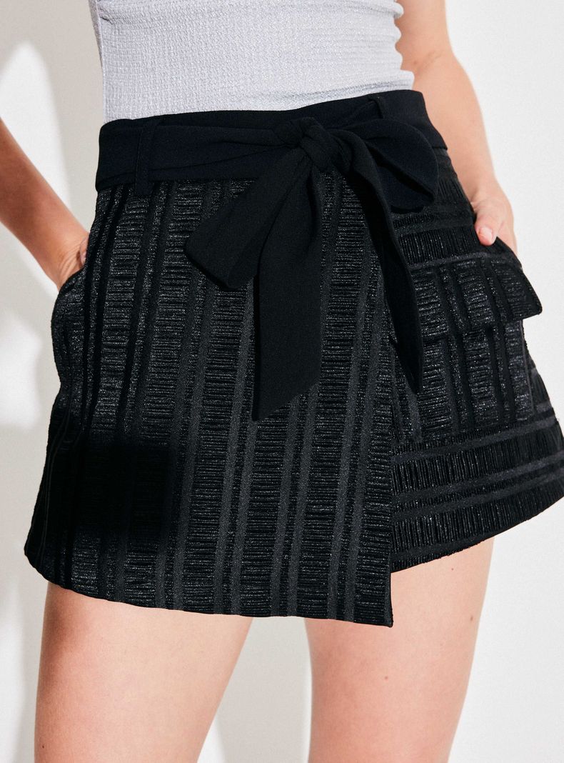 Falda Skort con Cinta Amarrada-2
