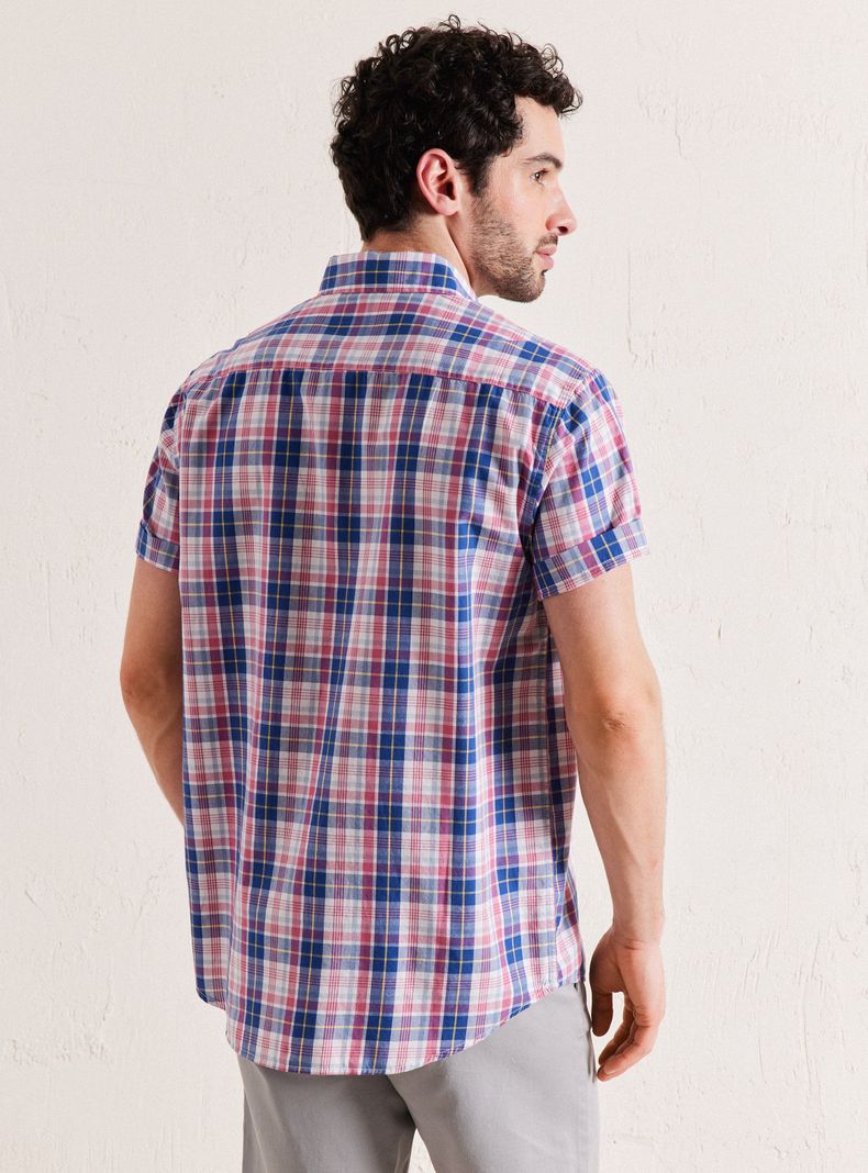 Camisa de Vestir Manga Corta Poplin Cuadros-1