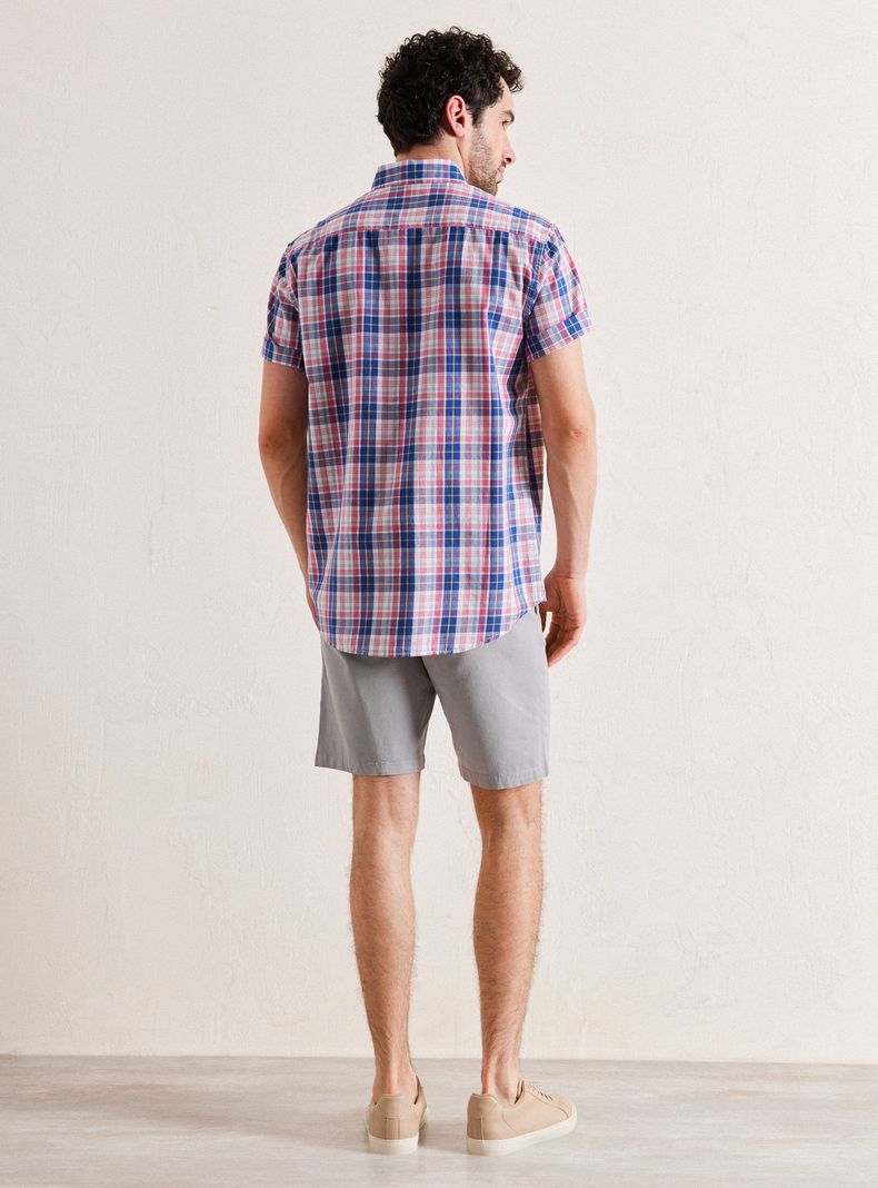 Camisa de Vestir Manga Corta Poplin Cuadros-5