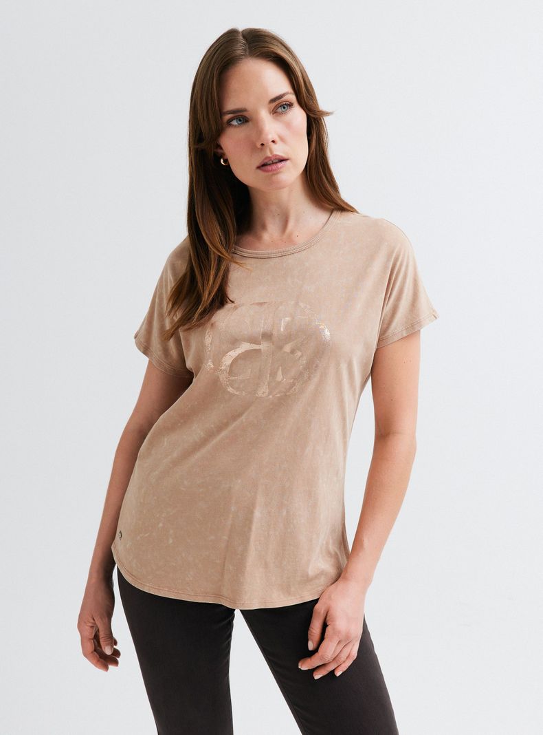 Polera Estampado Logo Metalizado-0