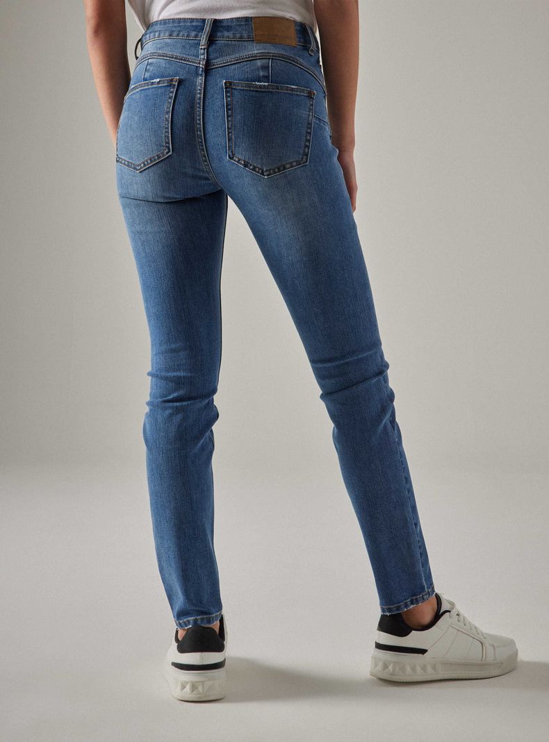 Jeans Skinny  Push UP Tiro Medio-1