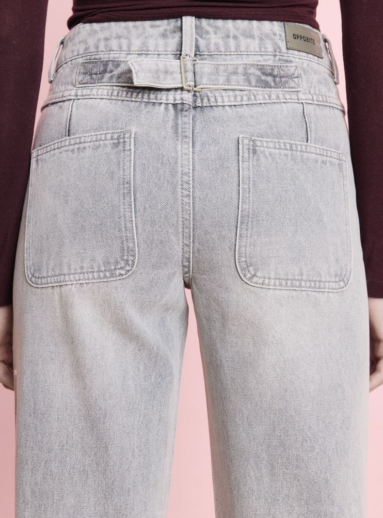 Jeans Straight con Pieza de Ajuste Cintura Trasera-3