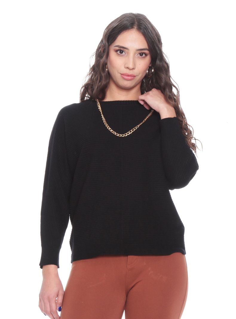Sweater Escote Redondo Manga 3/4-0