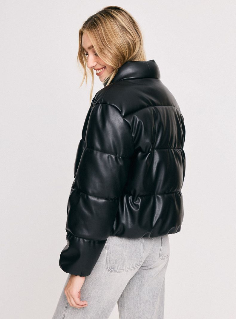 Parka Puffa Efecto Piel con Elástico-1