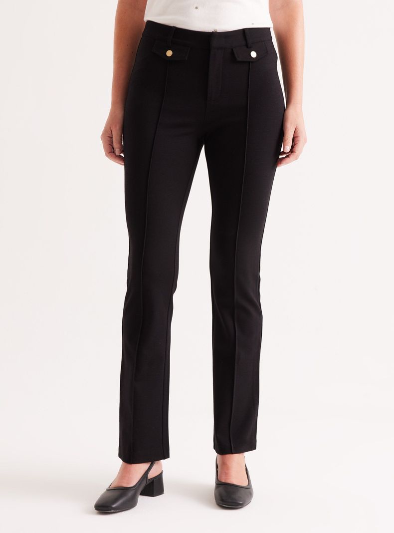 Pantalón de Vestir Bolsillos Decorativos-0